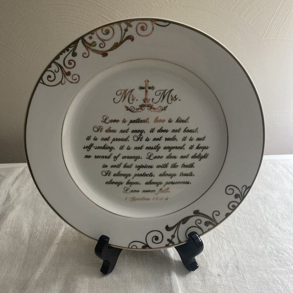 Urllinz Best Anniversary Wedding Gifts for Couples 9 INCH, Mr&Mrs Plate